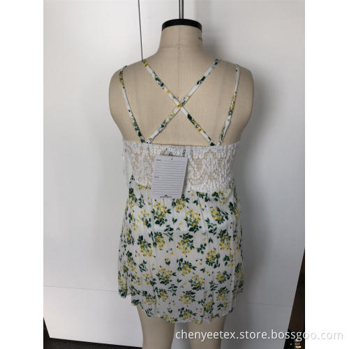 Patchwork dresses with cross-straps